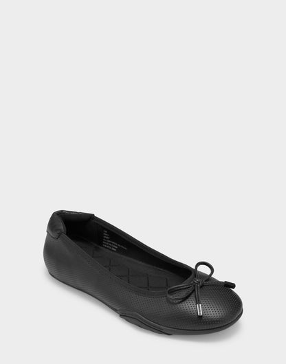 Comfortable Women's Sneakerina Flat In Black Faux Leather | Aerosoles Shoes