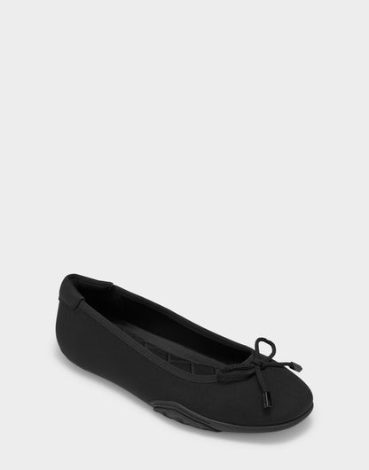 Comfortable Women's Sneakerina Flat In Black Stretch Gabardine | Aerosoles Shoes