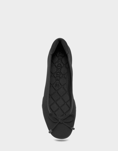 Comfortable Women's Sneakerina Flat In Black Stretch Gabardine | Aerosoles Shoes