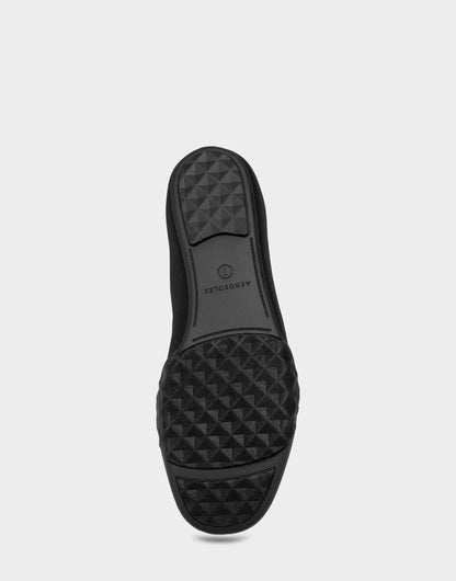 Comfortable Women's Sneakerina Flat In Black Stretch Gabardine | Aerosoles Shoes