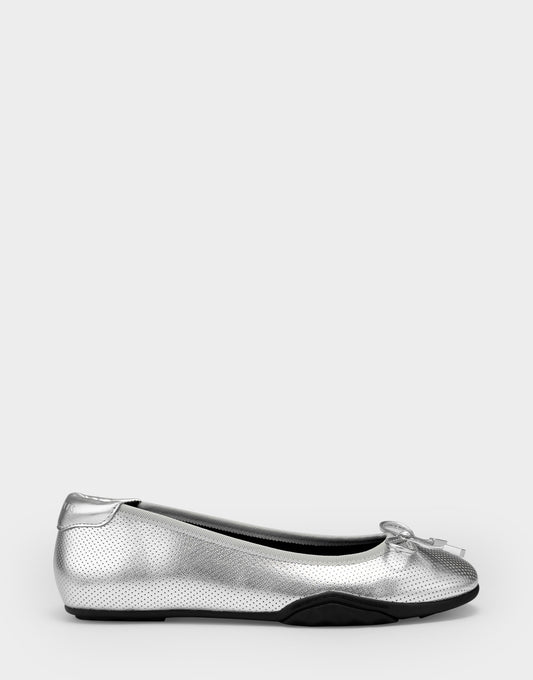Comfortable Women's Sneakerina Flat In Silver Faux Leather | Aerosoles Shoes