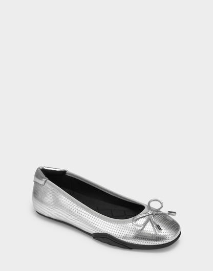 Comfortable Women's Sneakerina Flat In Silver Faux Leather | Aerosoles Shoes