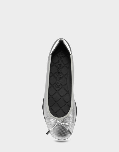 Comfortable Women's Sneakerina Flat In Silver Faux Leather | Aerosoles Shoes