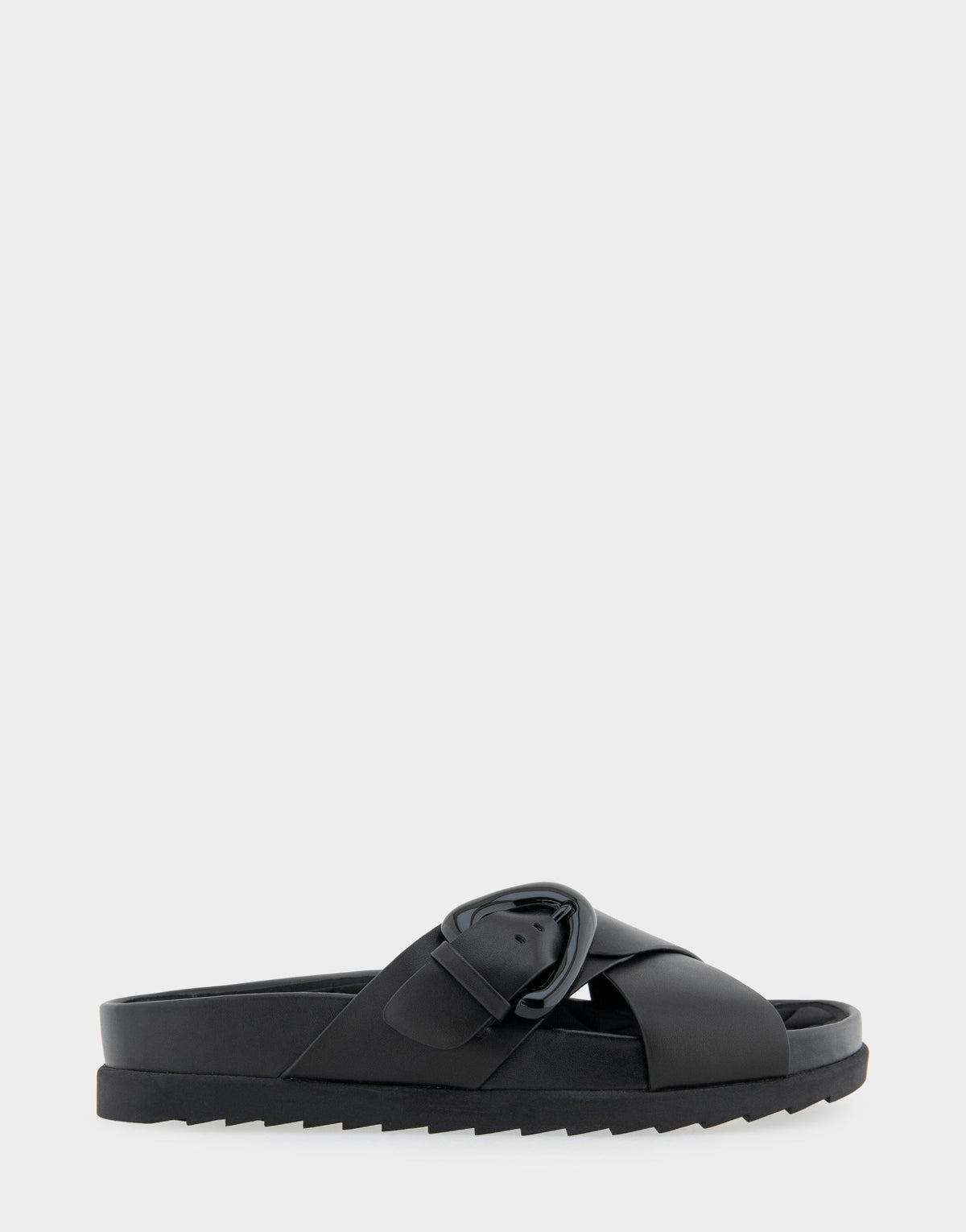 Comfortable Women's Footbed Sandals in Black Leather | Aerosoles Shoes