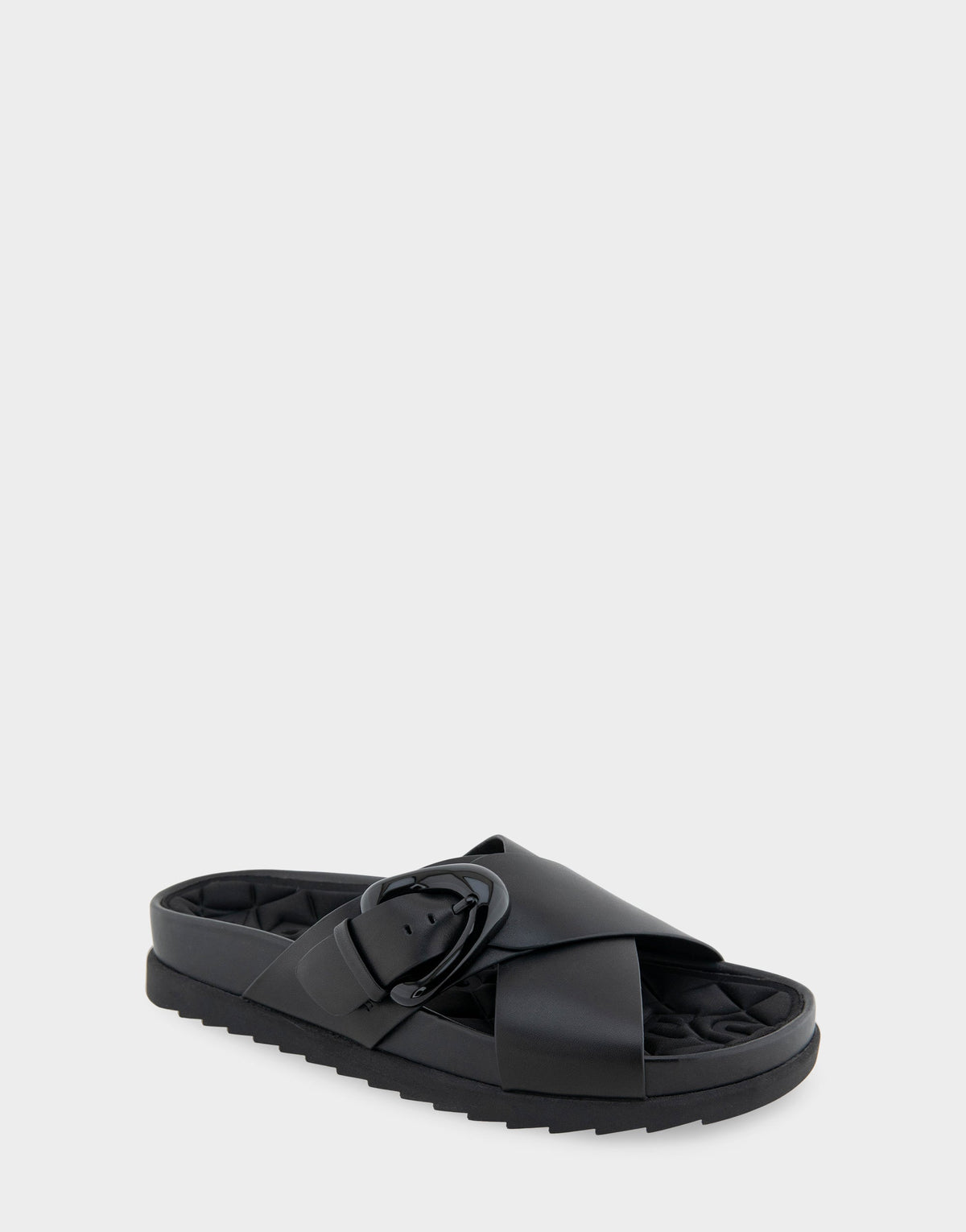 Comfortable Women's Footbed Sandals in Black Leather | Aerosoles Shoes