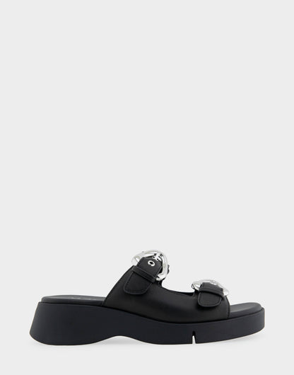 Comfortable Women's Walking Sandal in Black Leather | Aerosoles Shoes
