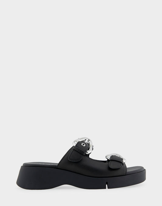 Comfortable Women's Walking Sandal in Black Leather | Aerosoles Shoes