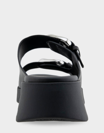Comfortable Women's Walking Sandal in Black Leather | Aerosoles Shoes
