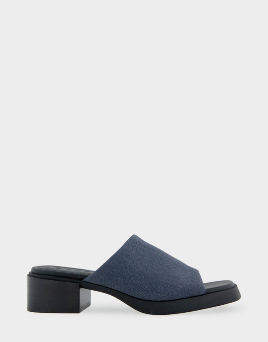 Comfortable Women's Dress Sandals in Dark Blue Stretch Fabric Gabardine | Aerosoles Shoes